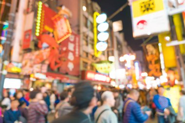 kalabalık insanlar Osaka street Market bulanıklık 