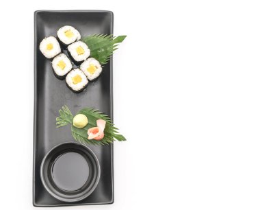 Turşu turp maki sushi-Japon gıda tarzı