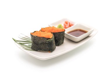 yumurta karides nigiri suşi - Japon gıda tarzı