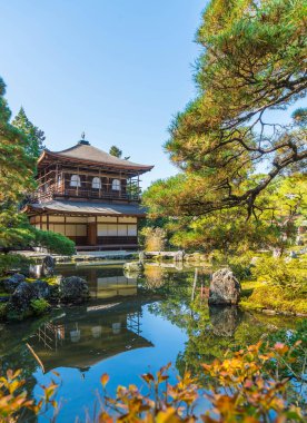 Gümüş Pavilion Ginkakuji Tapınağı'nda güzel mimari