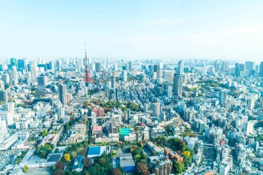 Tokyo şehir manzarası ile Tokyo Tower