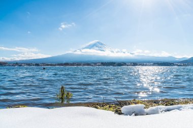 Dağ Fuji San Kawaguchiko Gölü.