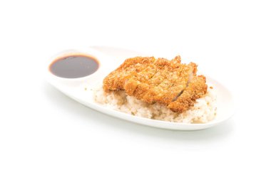 tepesinde pirinç (tonkatsu kızarmış domuz eti)