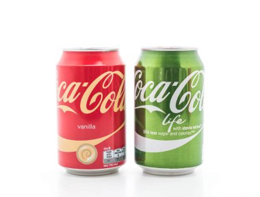 Bangkok, Tayland - 4 Nisan 2017: Coca Cola vanilya ve Coca Co