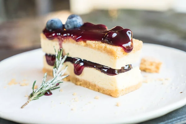 Blaubeerkäsekuchen — Stockfoto