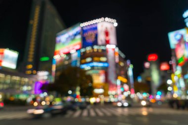 Yaya geçidi Shibuya kasaba, kalabalık insanlar bulanıklık