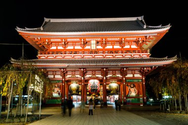 Bölgenin her Asakusa Sensoji Tapınağı'nda güzel mimari 