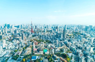 Tokyo şehir manzarası ile Tokyo Tower