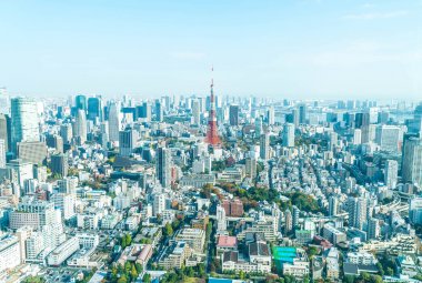 Tokyo şehir manzarası ile Tokyo Tower