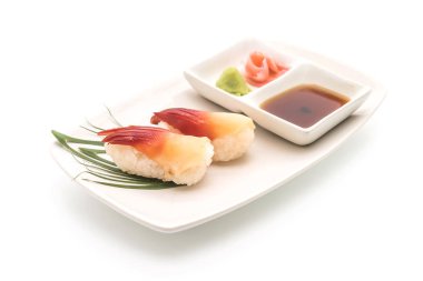 Stimpson surf midye (hokkigai) nigiri suşi - Japon yemekleri s