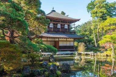 Gümüş Pavilion Ginkakuji Tapınağı'nda güzel mimari
