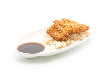 tepesinde pirinç (tonkatsu kızarmış domuz eti)