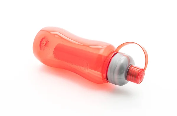 Kırmızı plastik su şişesi veya kantin — Stok fotoğraf