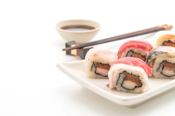 Mixed sushi roll - japanese food style — Stock Photo, Image