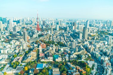 Tokyo şehir manzarası ile Tokyo Tower