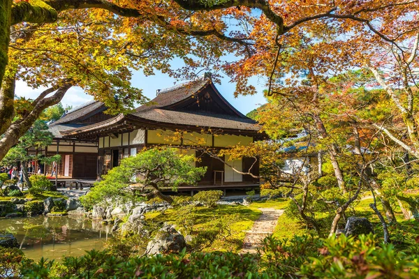 Piękna architektura świątyni Silver Pavillion Ginkakuji — Zdjęcie stockowe