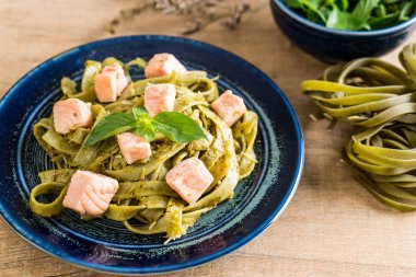 ıspanak fettuccine somon ile