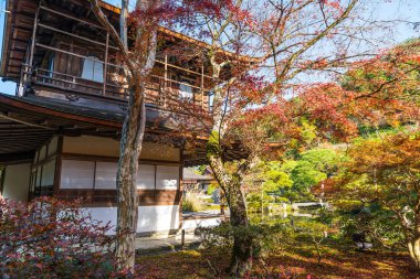 Gümüş Pavilion Ginkakuji Tapınağı'nda güzel mimari