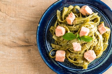 ıspanak fettuccine somon ile