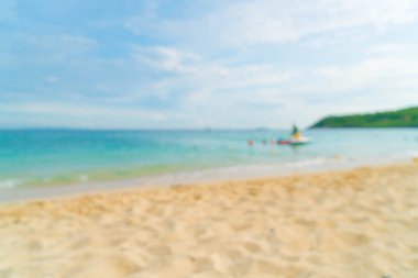 Bulanıklık güzel tropikal plaj ve deniz manzarası backgro