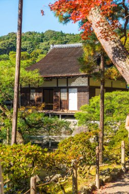 Gümüş Pavilion Ginkakuji Tapınağı'nda güzel mimari