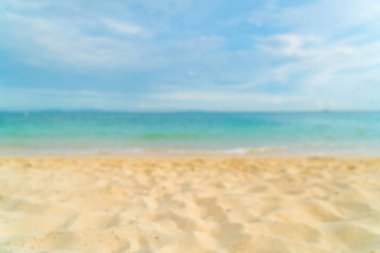 Bulanıklık güzel tropikal plaj ve deniz manzarası backgro