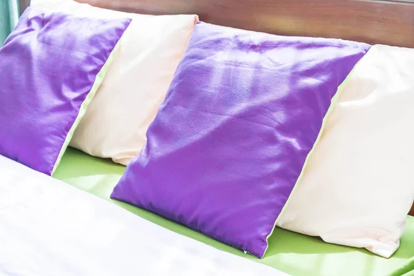 Beautiful pillow on bed — Stock Photo, Image