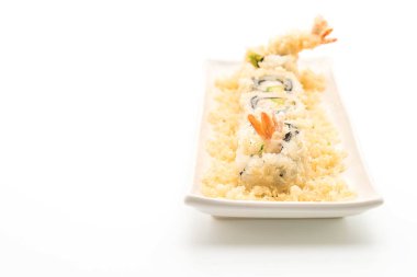 tempura karides suşi roll - Japon gıda tarzı