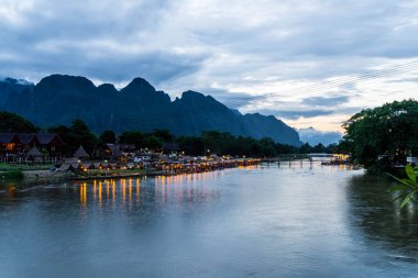 Nam Song River at Vang Vieng, Laos clipart