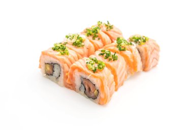 ızgara somon suşi roll - Japon gıda tarzı