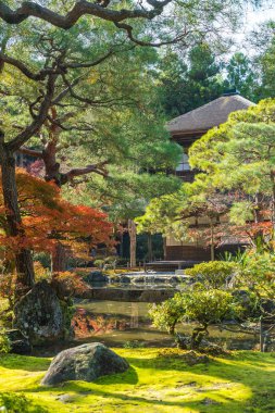Gümüş Pavilion Ginkakuji Tapınağı'nda güzel mimari