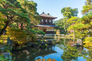 Gümüş Pavilion Ginkakuji Tapınağı'nda güzel mimari