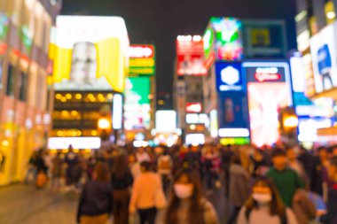 kalabalık insanlar Osaka street Market bulanıklık 