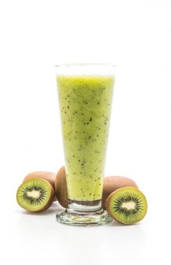kiwi smoothie beyaz arkaplanda