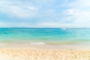 Bulanıklık güzel tropikal plaj ve deniz manzarası backgro