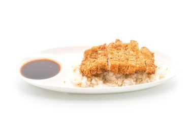 tepesinde pirinç (tonkatsu kızarmış domuz eti)