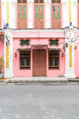 Phuket town oteli eski binanın Sino-Portekiz mimari.