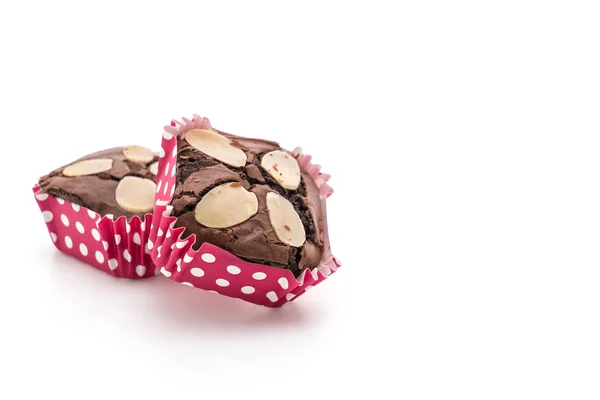 Brownies de chocolate en blanco — Foto de Stock