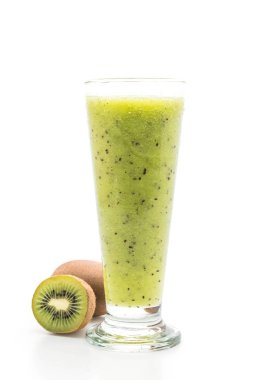 kiwi smoothie beyaz arkaplanda