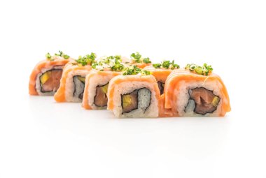 ızgara somon suşi roll - Japon gıda tarzı