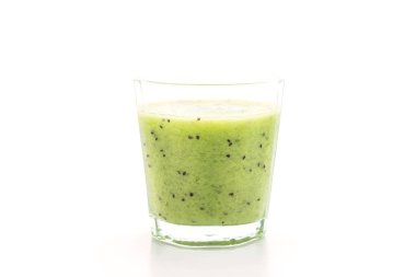 kiwi smoothie beyaz arkaplanda