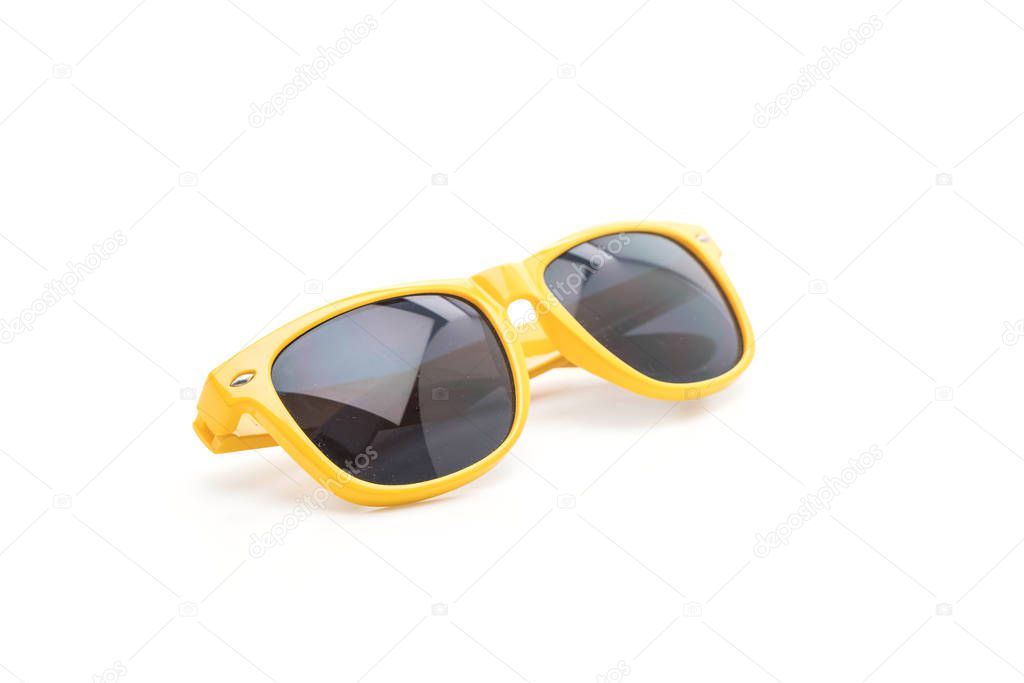 yellow sunglasses  on white background