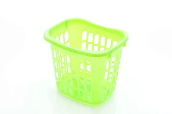 Zielony koszyk z tworzywa sztucznego — Zdjęcie stockowe