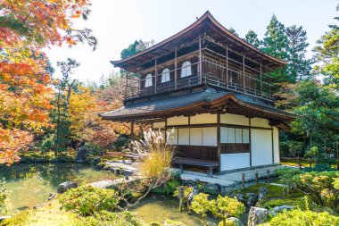 Gümüş Pavilion Ginkakuji Tapınağı'nda güzel mimari