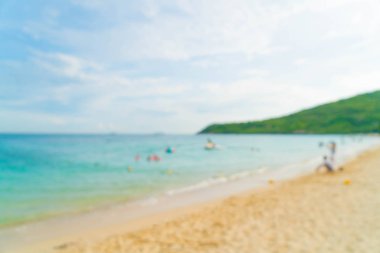 Bulanıklık güzel tropikal plaj ve deniz manzarası backgro