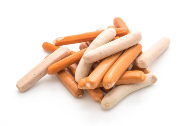 Beyaz arka plan üzerinde sosis mix