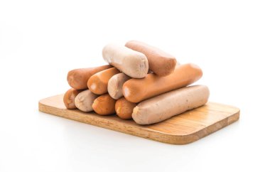 Beyaz arka plan üzerinde sosis mix