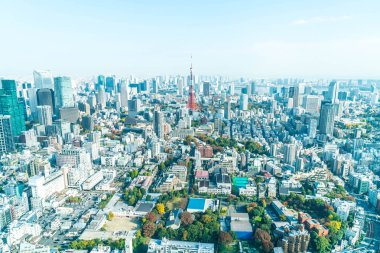 Tokyo şehir manzarası ile Tokyo Tower