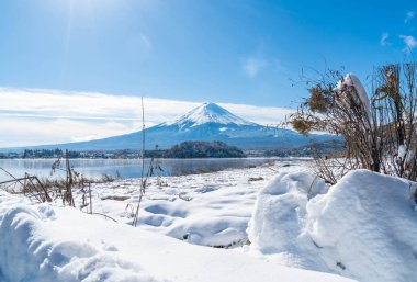 Dağ Fuji San Kawaguchiko Gölü.