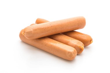 beyaz zemin üzerine kırmızı biber frankfurter sosis